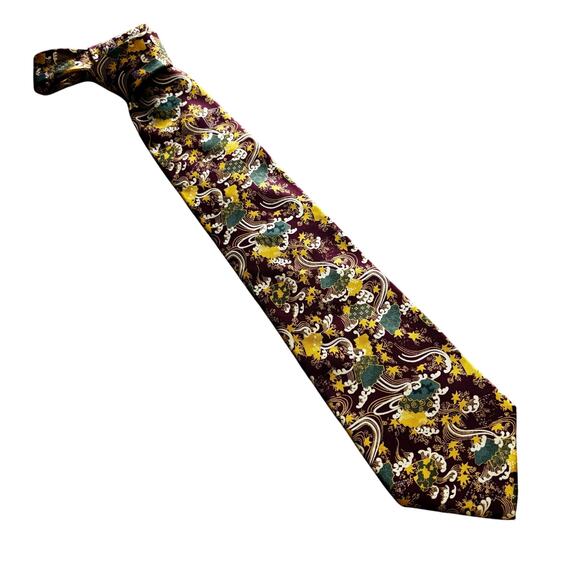 Vintage Silk Neck Tie Freer Gallery of Art Museum Shop Souvenir Art to Wear - Picture 1 of 8